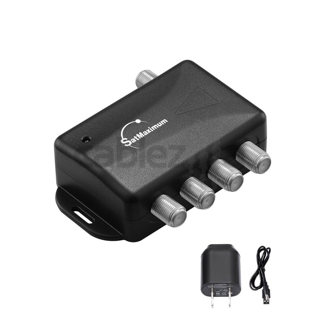 RF 4 Port Antenna Amplifier Splitte VHF UHF HDTV Signal Booster CATV Cable TV eBay